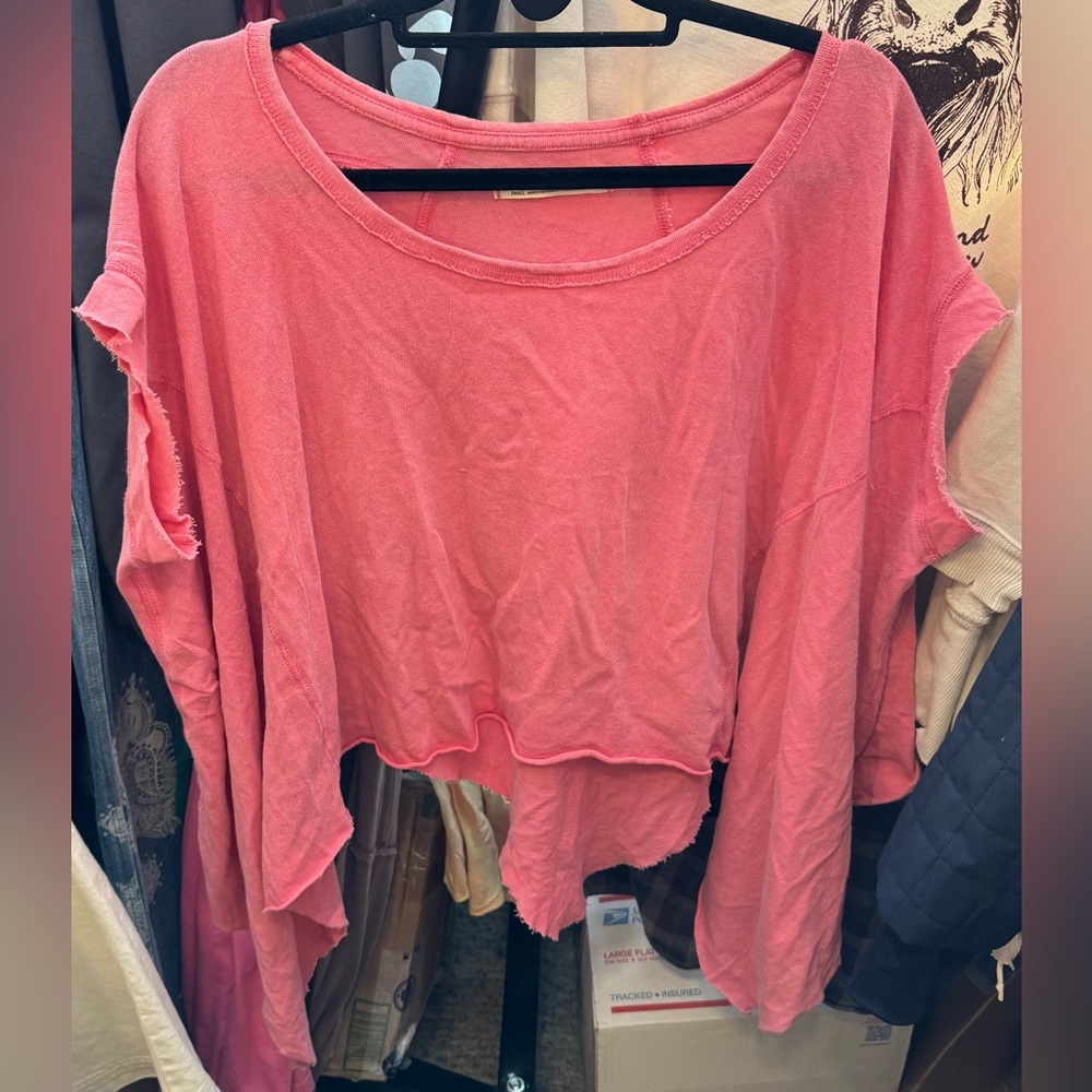 NWOT Free People We the Free Angel Tee - gumdrop pink - Small, Medium, Large - Picture 5 of 9